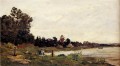 Washerwomen In A River Landscape scenes Hippolyte Camille Delpy